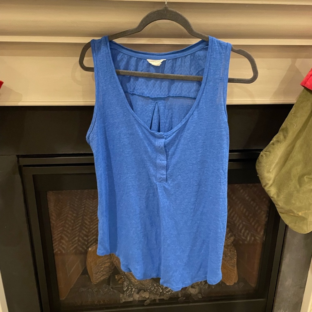 Blue Blouse Sleeveless Top- L